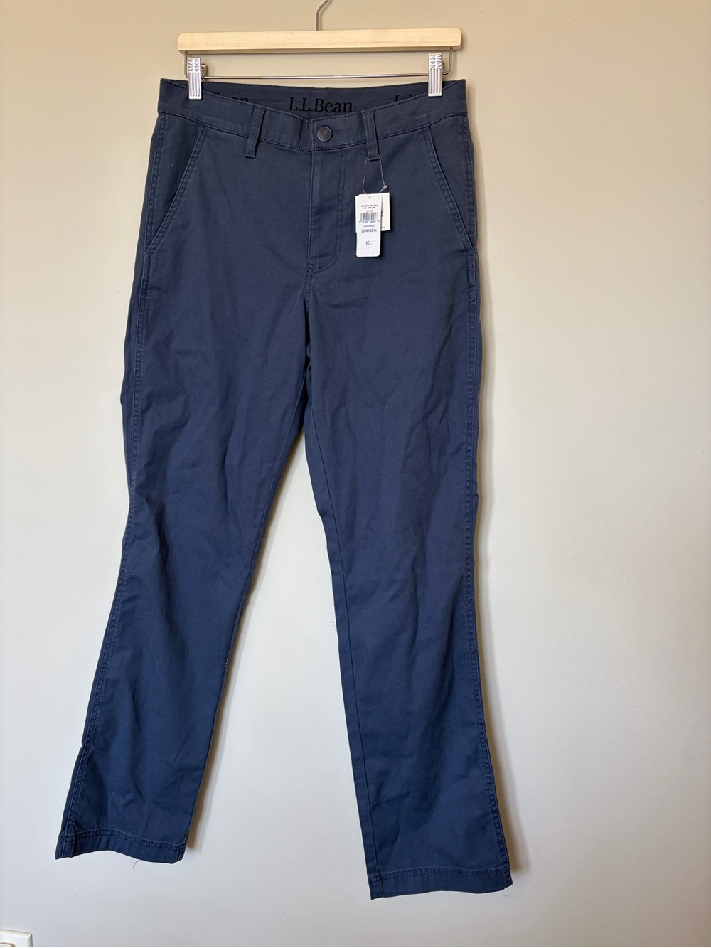 L.L. Bean Flex Canvas Mens Navy Chinos Straight Fit 30x32 527148